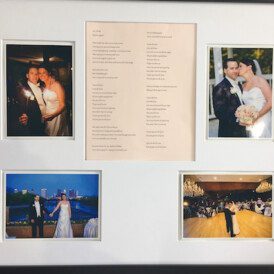 1 year Anniversary gift - wedding pics and 1st dance song lyrics