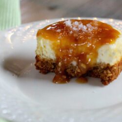 Salted Caramel Cider Mini Cheesecakes