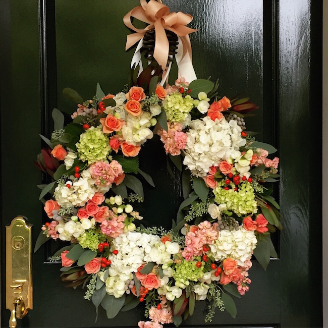 Beautiful Begonia, Hydrangea & Rose Wreath - so perfect for Spring!
