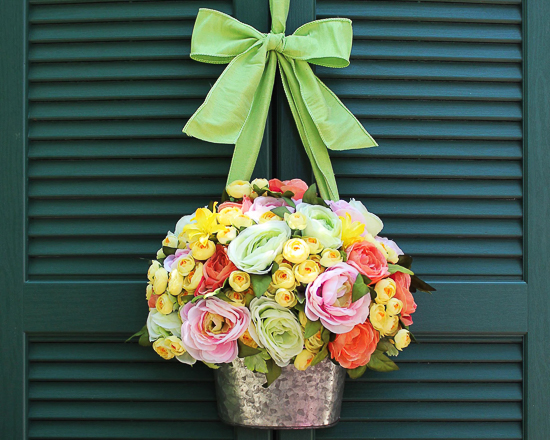 flower basket wreath
