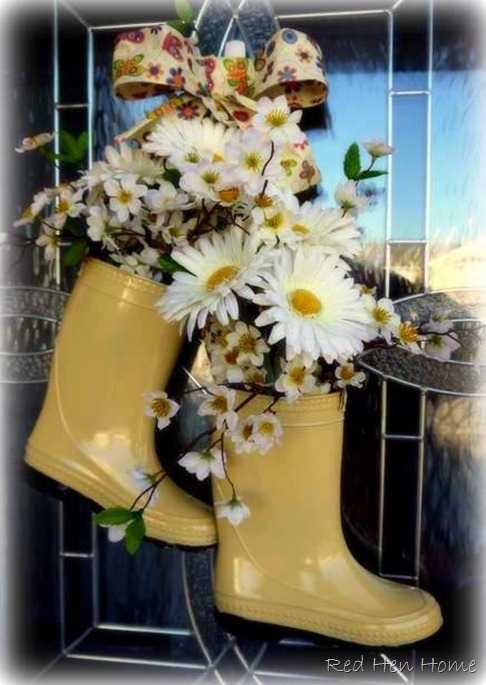Leave Your Boots at the Door Spring Wreath - so cute!