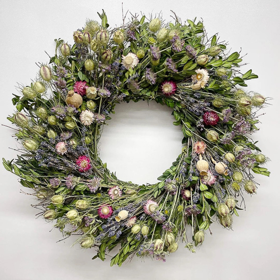 wildflower and lavender wreath