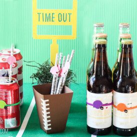 Football party drink station - I love all of these ways to mark your drink!