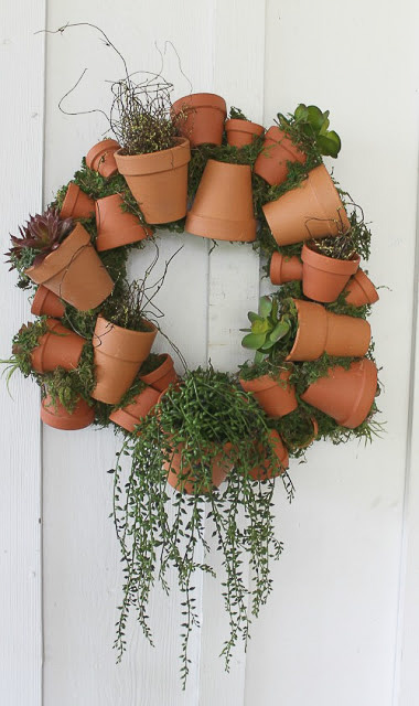 Clay Flowerpot Wreath
