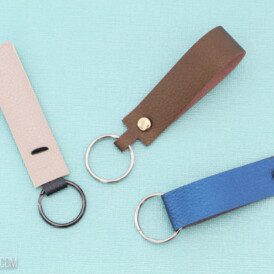 DIY Leather Key Fob - perfect for a 3 year anniversary gift!