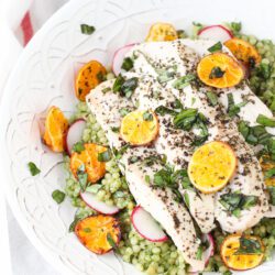 Delicious Basil Couscous Salad with Citrus Roasted Chicken