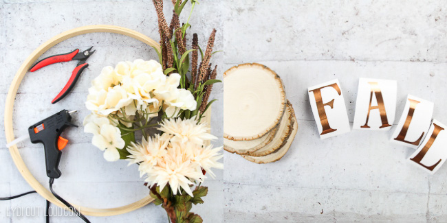 Siuvinėjimo žiedo vainiko reikmenys