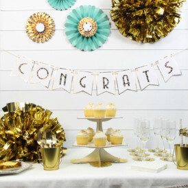 Elegant Gold Engagement Party Decorations