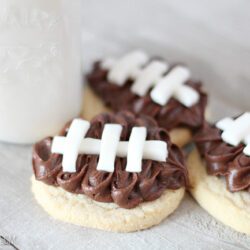 Football shaped sugar cookies
