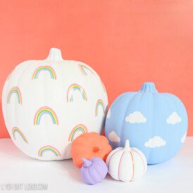 DIY Rainbow and Clouds Pumpkin Decals