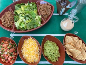 taco salad bar setup